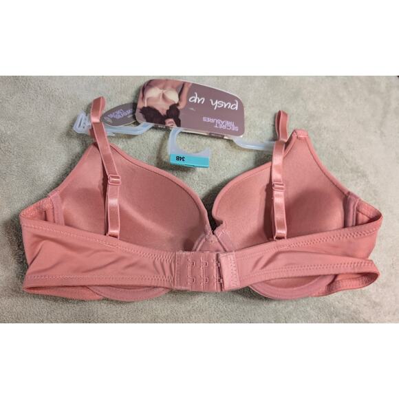 Secret Treasures Push up 34 B 34B Bra Pink Underwire New Tags Smooth‎ Padded - Picture 5 of 5